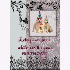  GREETING CARD Lab Paws